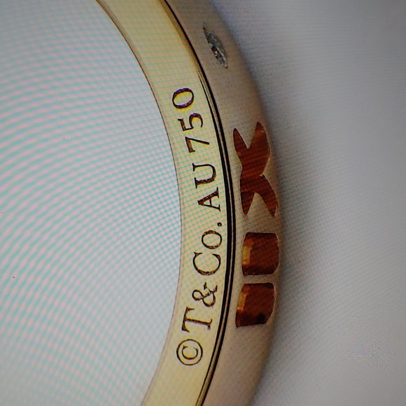 Tiffany€co Ring Atlas Pierced Narrow 4 points Diamond 750 Rose gold size 4 - Picture 4 of 6